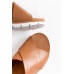 Loui Tan Leather Cross Over Slide