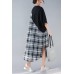 DIY black Plaid cotton quilting clothes Women Work o neck patchwork long Summer Dresses